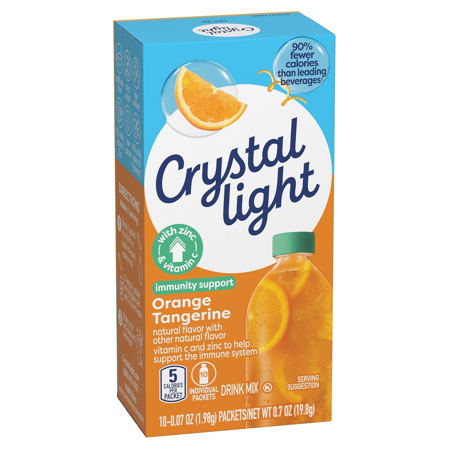 Crystal Light Immunity Support Orange Tangerine Mix – Bedside Wellness Companion for Bedtime Hydration, B-Vitamin Fortified Immune Drink