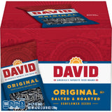 DAVID Sunflower Seeds Original – Low-Mess Car and Work Snack with No Refrigeration, Portioned 1.75oz Bags, Pack of 24