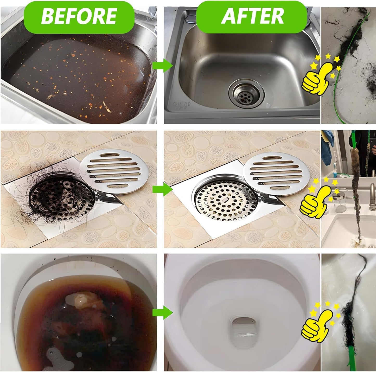 Drain Snake Tool - Effortless Clog Remover for Under-Sink Storage and Laundry Room Maintenance