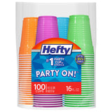 Hefty Party On Disposable Cups – Pool Deck and Rooftop Entertaining Essentials, Festive Firework Print 76-Count Assortment