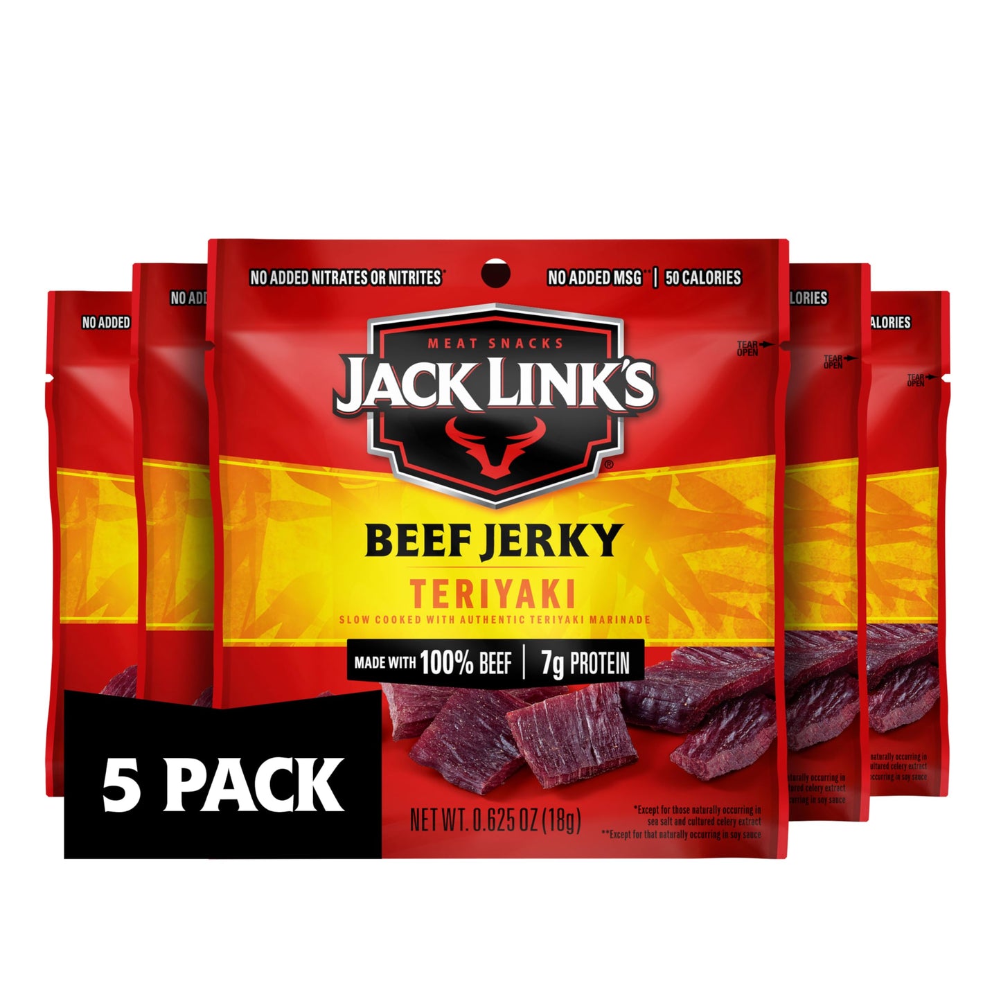 Jack Link's Beef Jerky Variety Pack - Original and Teriyaki - Vending Machine Alternative for Focused Workdays and Long Meetings, 9 Count