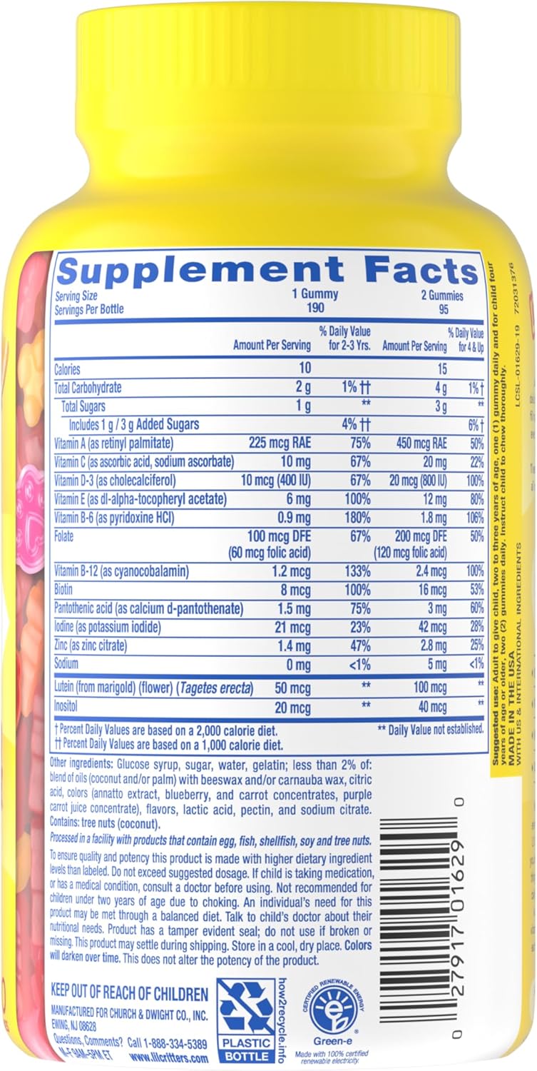 L'il Critters Gummy Vites – Pediatrician-Recommended Multivitamin for Kids Holistic Health, Dairy-Free