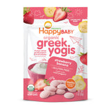 Happy Baby Organics Greek Yogis Self-Feeding Snacks for Playroom and Travel, Strawberry Banana, 1 oz Freeze-Dried Pouch