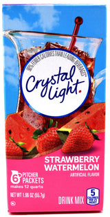 Crystal Light Strawberry Watermelon – Stay-Productive Beverage Alternative to Soda for Office Drinkers, 1.96 oz Canister, Caffeine-Free