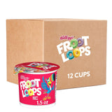 Kellogg's Froot Loops Cereal Cups – Car Cup Holder Snack, 12 Sealed 1.5oz Cups