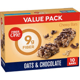 Fiber One Chewy Bars Oats and Chocolate – Fiber-Rich Snack for Digestive Health Goals at Home and Work, 15 Ct