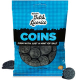 Gustaf's Salted Dutch Licorice Coins - 3 Pack of 5.2oz Bags - Holiday Care Package for Mom, Premium Dutch Salted Black Licorice Coin Candies