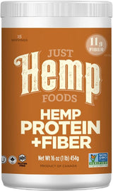 Just Hemp Foods Hemp Protein Powder Plus Fiber – Clean Plant Protein for Holistic Pantry Wellness, 16 oz