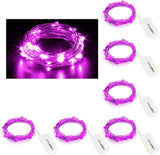 CYLAPEX 6 Pack Warm White LED String Lights Battery Powered Waterproof 7ft for Wedding Reception and Outdoor Venue Decoration