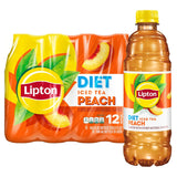 Lipton Diet Peach Iced Tea – Post-Run Recovery Beverage for Active Outdoor Lifestyles, 12 Pack
