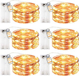 innotree Copper Wire Fairy Lights – Toddler-Safe Ambient Lighting for Kids' Room, No Flame No Heat 10ft Strands 6-Pack
