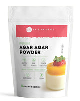 Kate Naturals Agar Agar Powder for Intentional Home Cooks, Unflavored Plant-Based Gelling Agent for Streamlined Vegan Recipes (4oz)