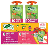 GoGo squeeZ Fruit & veggieZ Pack of 20 – After School Kids Snack for Lunches and Cubbies, Gluten and Nut Free