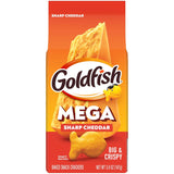 Pepperidge Farm Goldfish Mega Bites Sharp Cheddar Crackers – Crowd-Pleasing Finger Food for Kids' Birthday Parties