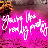 Hello Gorgeous Neon Sign – Designer Pink Neon Sign for Vanity and Lounge Spaces, USB-Powered with Stepless Dimmer