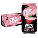 Dr Pepper Strawberries & Cream Zero Sugar 12-Pack – Thoughtful Care Package for Friends Cutting Sugar on Valentine's Day