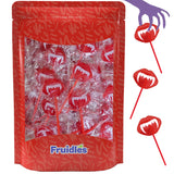 Fruidles Vampires Fangs Tattoo Lollipops – Bulk Candy Pack for Halloween Birthday Party Favors and Trick-or-Treat Bowls