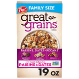 Great Grains Raisins Dates Pecans Breakfast Cereal – 32g Whole Grain Serving for a Nutritious Start to the Day