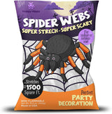 Happy Hippo Spider Web Decor – Garage Door and Porch Column Wrap, Synthetic Webbing Built for Open-Air Halloween Nights