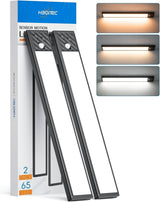 HIBOITEC Magnetic Strip Light – Less-Is-More Pantry Lighting, Tool-Free Rechargeable Motion Bar 2-Pack
