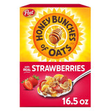 Honey Bunches of Oats with Strawberries Breakfast Cereal – Strawberry Cereal with Real Fruit for Kids Lunchbox Treats and Snack Bars
