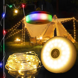 DGE Outdoor Patio String Lights – Magnetic Camping String Lights with 95 LEDs, Foldable Hooks, Type-C Power Bank