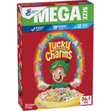 Lucky Charms Gluten Free Marshmallow Cereal – Feel Good Snack Mix Ingredient for Home Bakers, Limited Edition Jumbo Rainbows, Mega Size Box