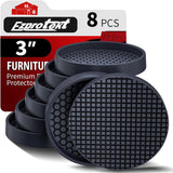 Ezprotekt Non Slip Caster Pads for Intentional Home Office, Square Rubber Furniture Grippers in Neutral Brown Finish