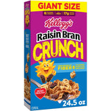Kellogg's Raisin Bran Crunch – Wholesome Whole Grain Cereal with Real Fruit for Wellness-Focused Home Breakfasts, 24.5 oz