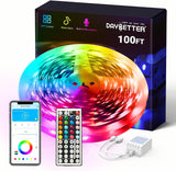 DAYBETTER Child Safe LED Strip Lights for Nursery and Dorm Room, 12V Flameless Color Changing Accent Lighting with Smart Timer Auto Shutoff for Family Homes