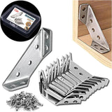 Universal L Bracket Connectors for Outdoor Wood Projects - 20PCS Stainless Steel Corner Braces for Garden Furniture, Trailer Partitions, Backyard Storage