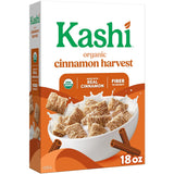 Kashi Organic Cinnamon Harvest Cereal – Non-GMO High-Fiber Pantry Staple for Health-Conscious Meal Prep, 18oz