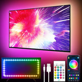 GIPOYENT TV Backlight Strip - Stylish Ambient Lighting for Streaming Setup and Media Room, App-Controlled RGB