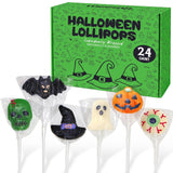 Ghost Pumpkin Bat Lollipops Individually Wrapped Dye-Free Halloween Candy for Kids Birthday Parties and School Rewards