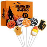 Yumzo Kids Halloween Lollipop Variety Pack – 24 Sealed Suckers for Trick or Treat Bags, Classroom Treats and Party Favors