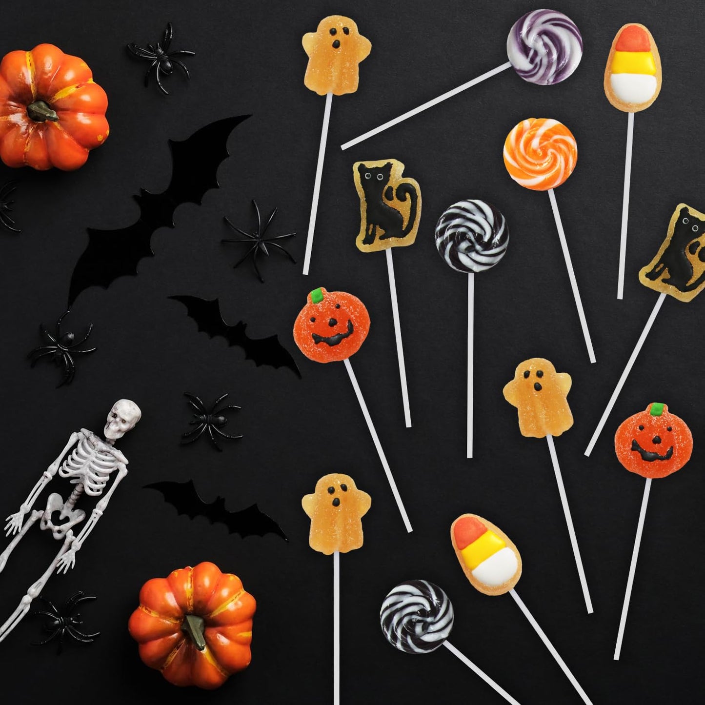 Yumzo Kids Halloween Lollipop Variety Pack – 24 Sealed Suckers for Trick or Treat Bags, Classroom Treats and Party Favors