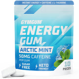 GYMGUM Energy Caffeine Gum | Portable Focus Chews for Late Night Cramming and Deep Work Blocks, Plant-Based Caffeine