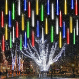 Joomer Cascading Icicle Lights – Outdoor Holiday Display for Driveway, Front Yard & Landscape, 360-Degree LED Tubes