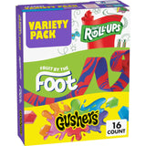 Fruit Roll-Ups, Fruit by the Foot & Gushers Kids Snack Pack – Playdate and Sports Practice Treat, Gluten Free, 10.2 oz