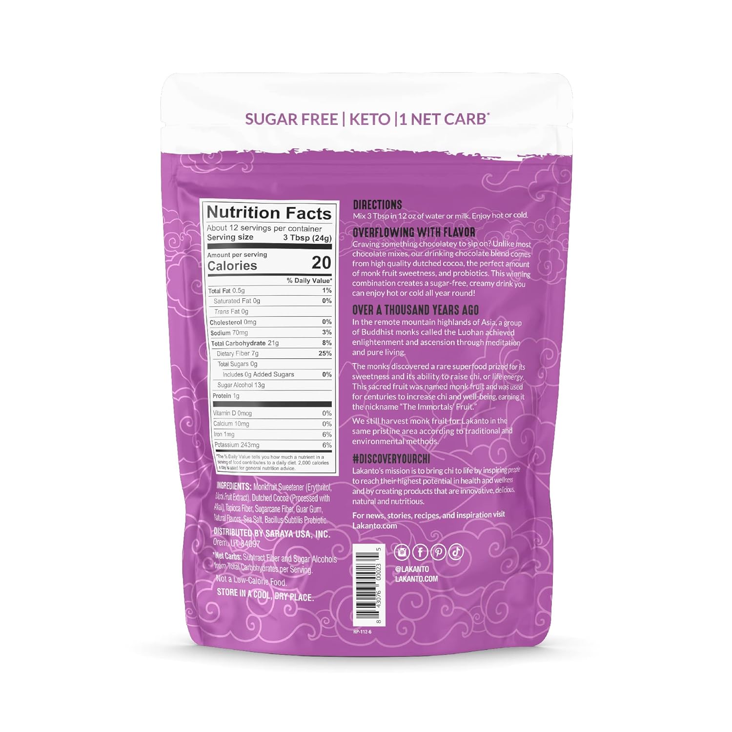 1g net carb per serving with zero glycemic impact