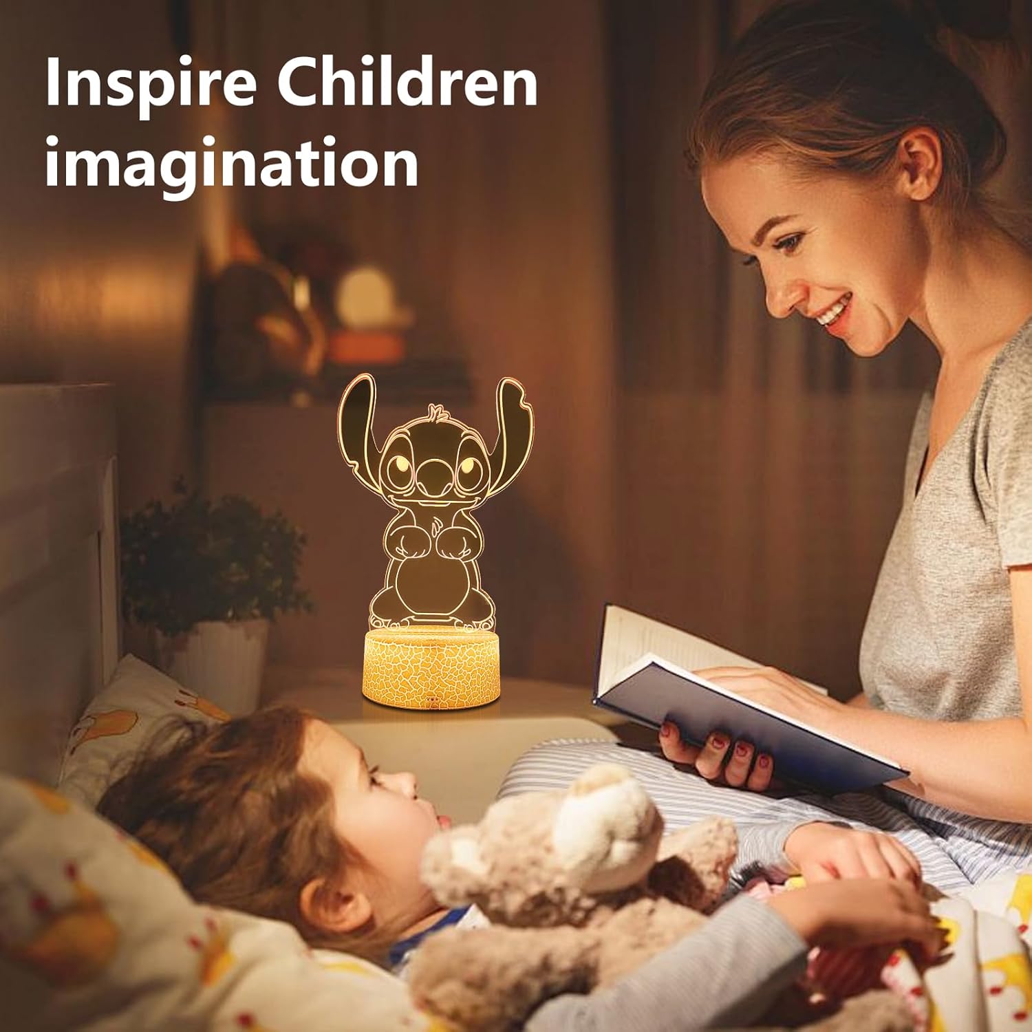 3D Optical Illusion Kids Night Light – Battery or USB Powered Character Lamp for Toddler Bedrooms and Play Areas