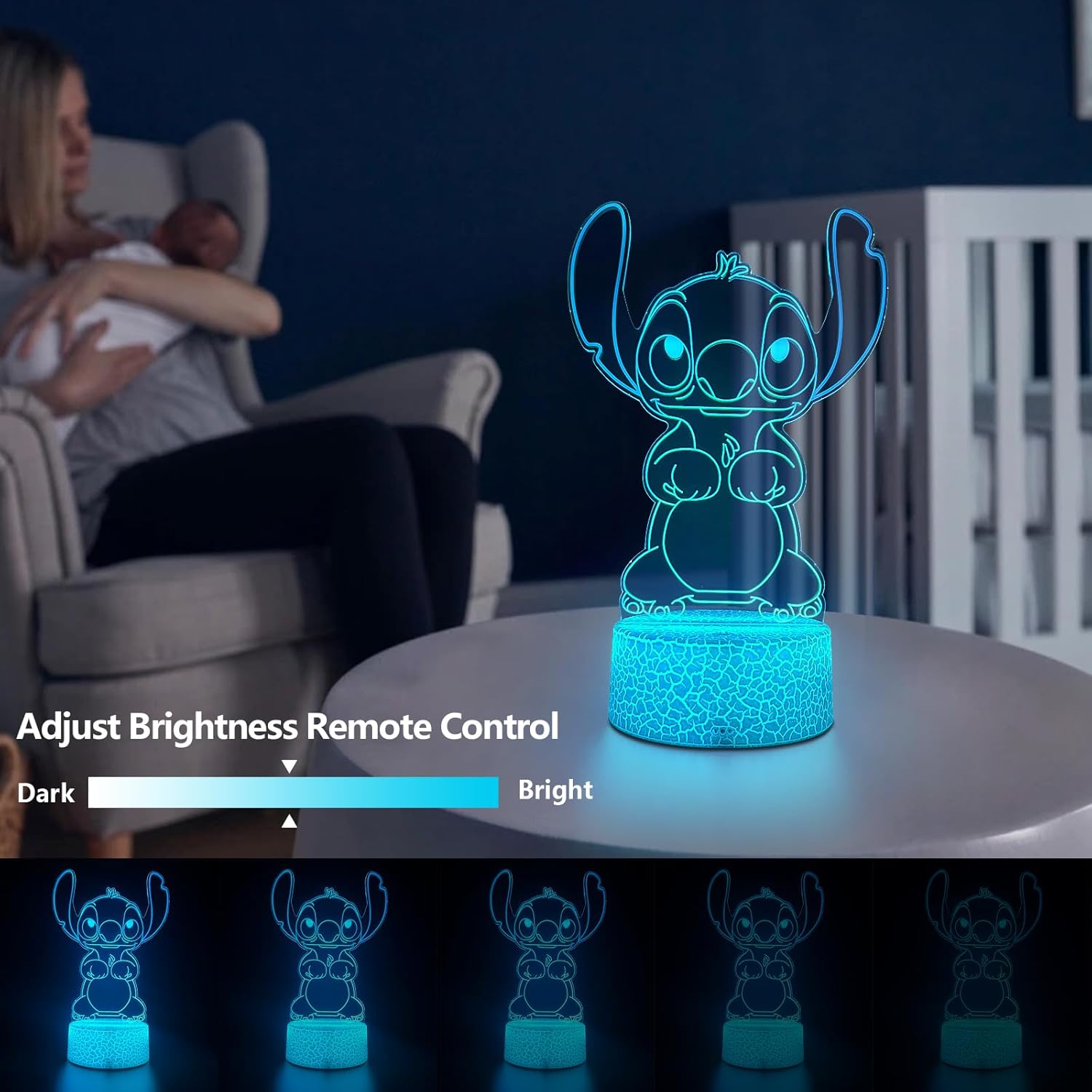 3D Optical Illusion Kids Night Light – Battery or USB Powered Character Lamp for Toddler Bedrooms and Play Areas