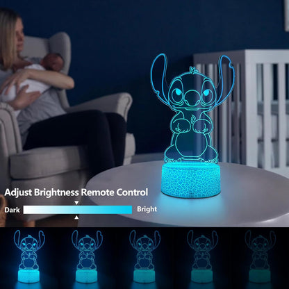 3D Optical Illusion Kids Night Light – Battery or USB Powered Character Lamp for Toddler Bedrooms and Play Areas