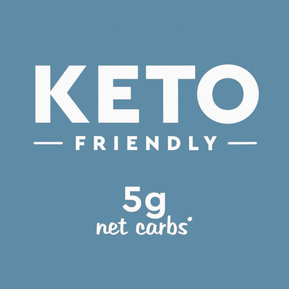 5g net carbs (33g total – 6g fiber – 0g sugar alcohol – 22g allulose) per serving
