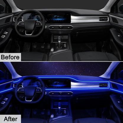 AuroraDrive Bluetooth Music Sync Car LED Accent Kit – Ambient Style Lighting for Road Trip Lounge Atmosphere