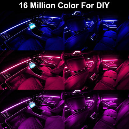 AuroraDrive Bluetooth Music Sync Car LED Accent Kit – Ambient Style Lighting for Road Trip Lounge Atmosphere