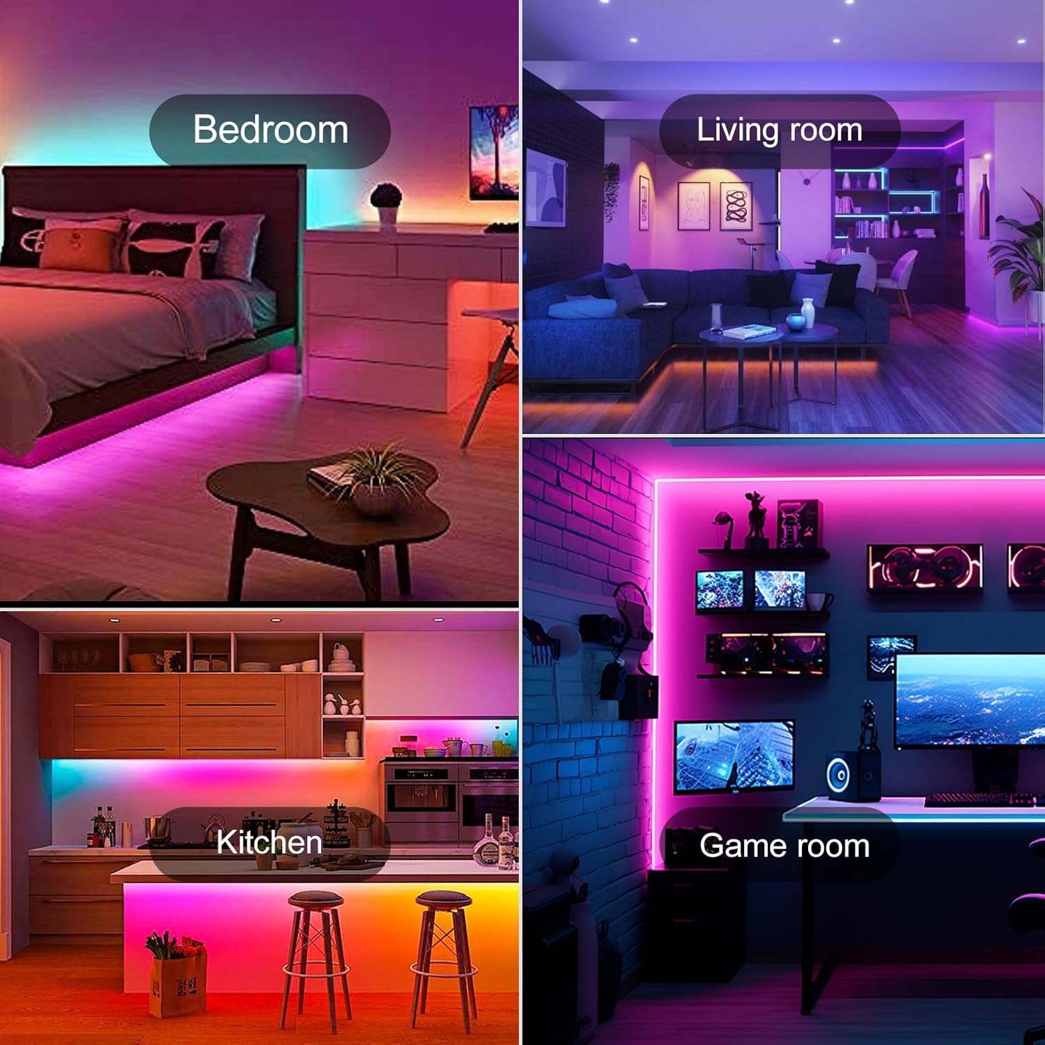 [Brand] Music Sync LED Strip Lights – Calming 22 Scene Modes for Meditation Space and Yoga Room