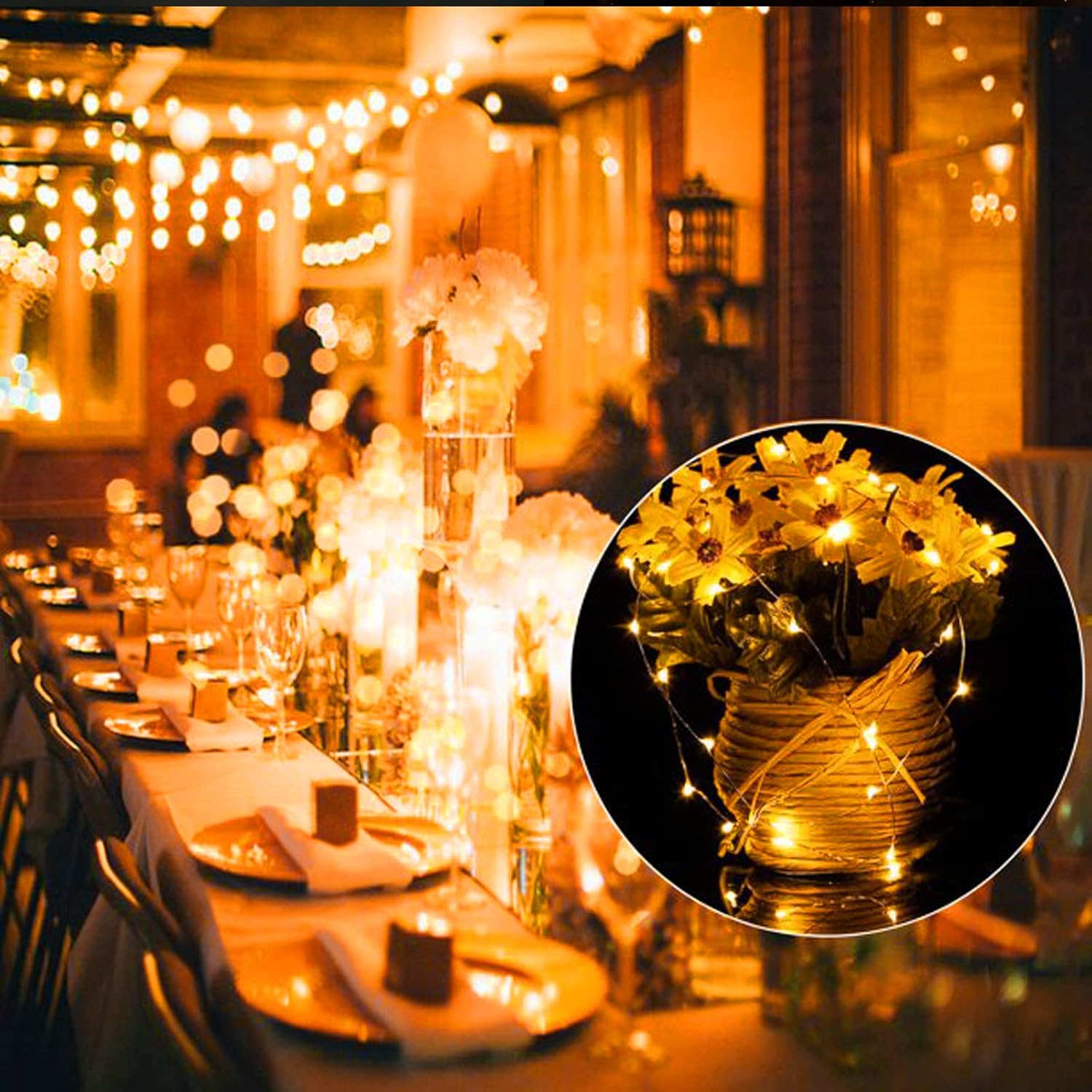 Brightown Battery String Lights for Outside – Weatherproof Mini LEDs for Pergola and Deck Evening