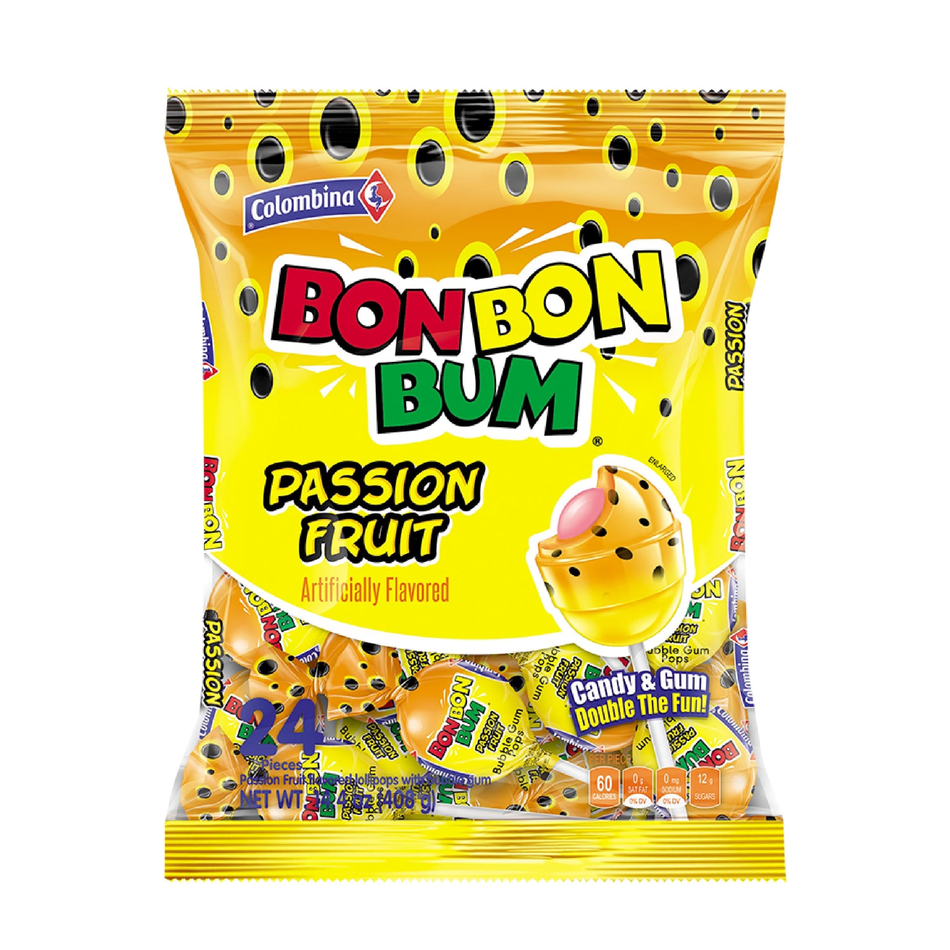 Colombina Bon Bon Bum Suckers – Bulk Tropical Hard Candy Party Favor Bags for Birthdays, Halloween Bowls and Cultural Festival Booths