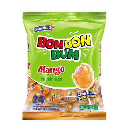Colombina Bon Bon Bum Suckers – Bulk Tropical Hard Candy Party Favor Bags for Birthdays, Halloween Bowls and Cultural Festival Booths